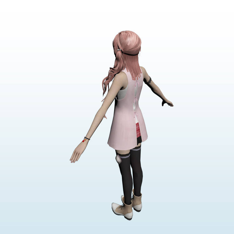 ファイナルファンタジー13ゲームモデルの女の子3Dモデル